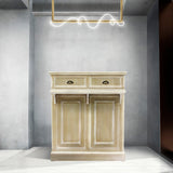 部屋にあるシャビーウッド色レジカウンター