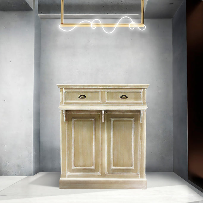 部屋にあるシャビーウッド色レジカウンター