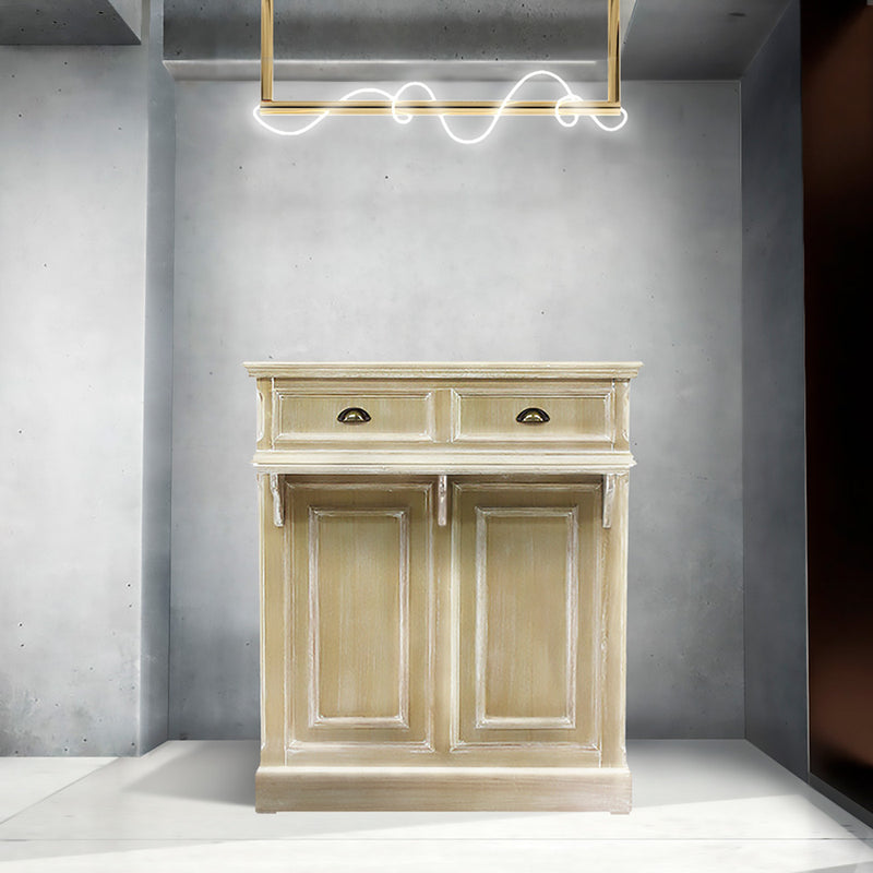 部屋にあるシャビーウッド色レジカウンター