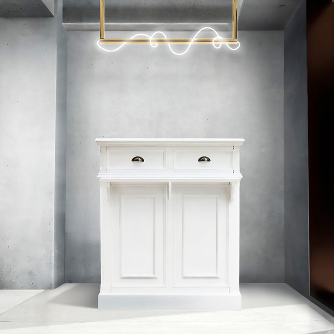 部屋にある白色レジカウンター