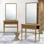 サロンにある角脚ウッドドレッサー【アレシア】の2台