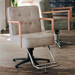 美容室 セット椅子 ブリス：ベージュ（フォーマルなシルエットと安定の座り心地）