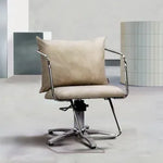 美容室 セット椅子 エノラ：ベージュ（アイアンフレームの構造美が際立つデザイン）