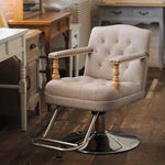 美容室 セット椅子 ファブリス：アッシュグレー（フォトジェニックなアール状フォルム）