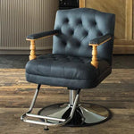 美容室 セット椅子 ファブリス：コットンネイビー（空間をやわらかく演出する上品な佇まい）