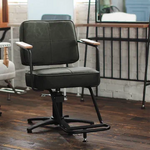 スタイリングチェア ハーネスコード II：グレイッシュサファリ（パイプデザインが美しい美容室 椅子）