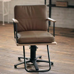 美容室 椅子 ノエル：マットブラウン（素材感のあるスタイルが魅力のセット椅子）