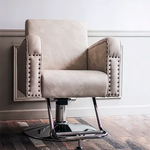 美容室 セット椅子 クイーン II：ベージュ（包み込まれるような安定感と重厚なフォルム）