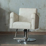 美容室 椅子 クイーン II：スモーキーホワイト（セクシーで上品な顔を持つラグジュアリーモデル）