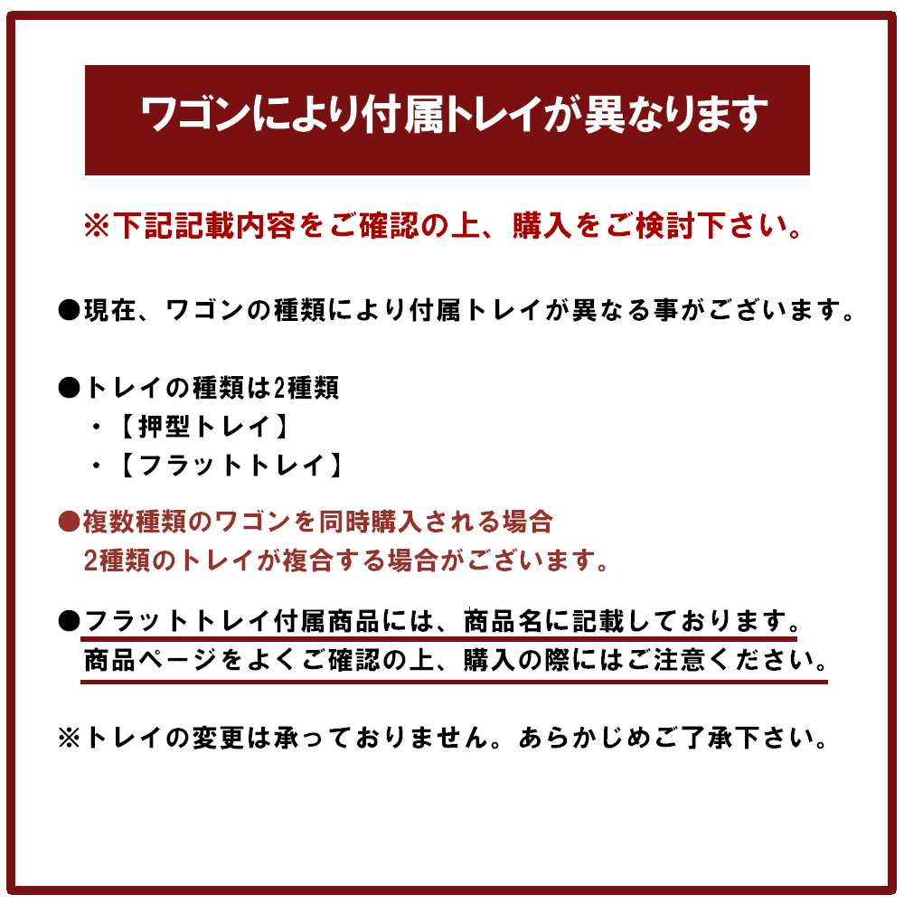 ステンレストレー仕様変更のお知らせ