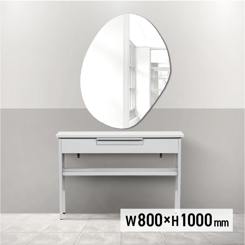 ウォールアートミラー【アーチ型】のサイズ表：h800xw1000