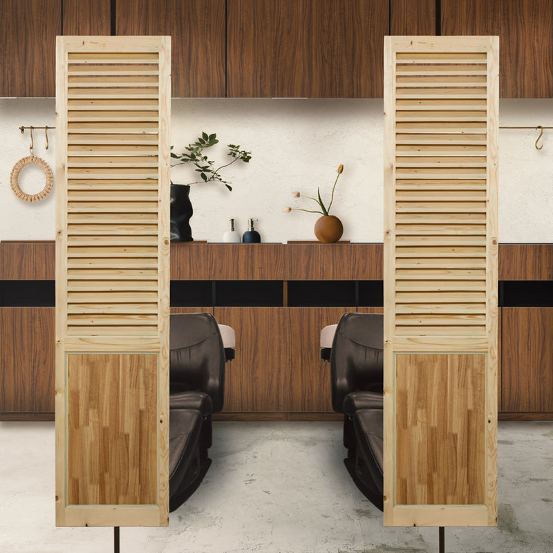 サロンにあるナチュラルウッド色スリムドアパーテーション【07】