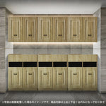 シャビーウッド色モールディングありシャンプーキャビネット【SET】