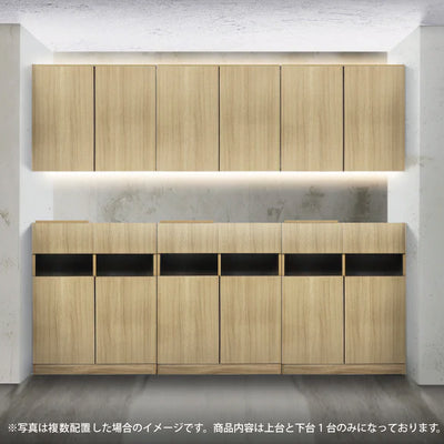 ナチュラルウッド色フラットシャンプーキャビネット【SET】