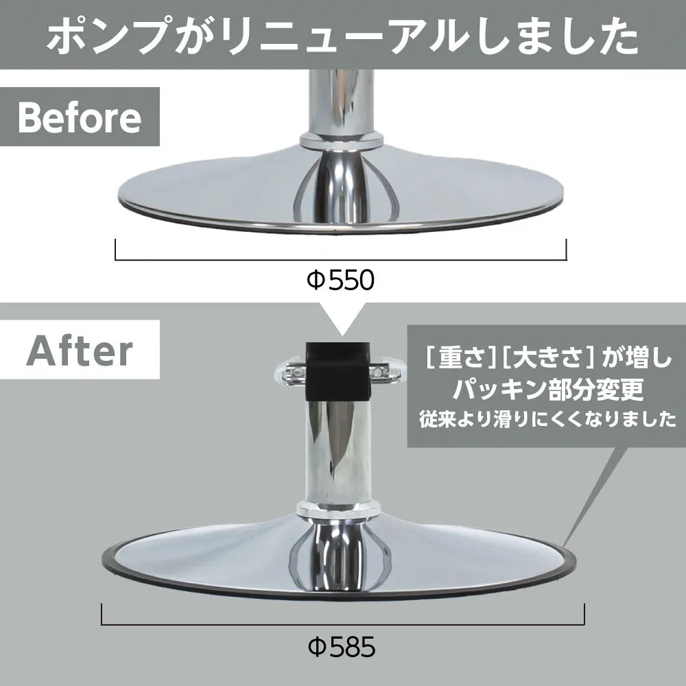 リニューアルして滑りにくくなった丸型ベースポンプ