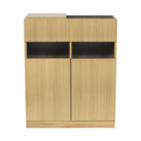 ナチュラルウッド色フラットシャンプーキャビネット【下台】