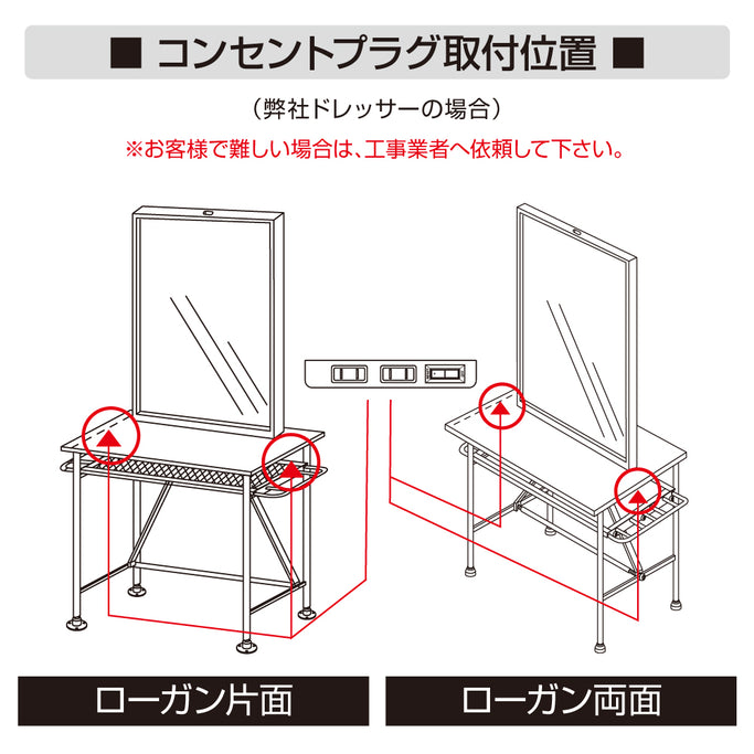 別売りのコンセントプラグの取付説明画像