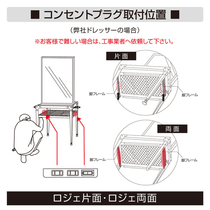 別売りのコンセントプラグの取付説明画像