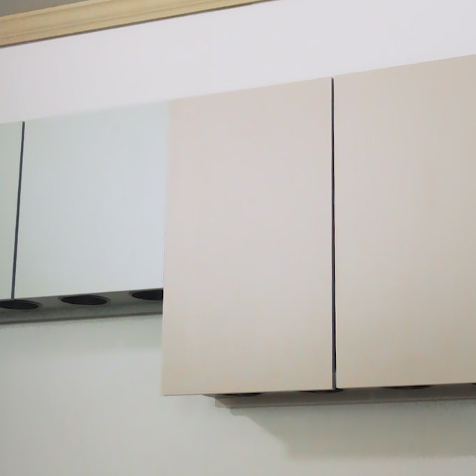 ベージュグレー色フラットシャンプーキャビネット【上台】動画