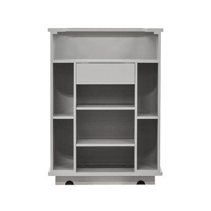 グレイッシュ色おしゃれなレジカウンター【カミラ　800】裏面