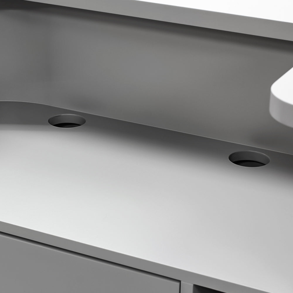 グレイッシュ色おしゃれなレジカウンター【カミラ　800】ディテール