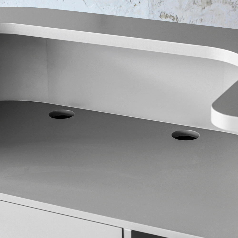 グレイッシュ色おしゃれなレジカウンター【カミラ 1000】ディテール