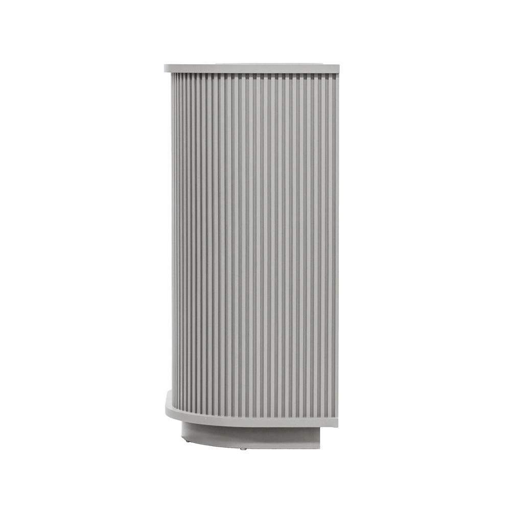 グレイッシュ色おしゃれなレジカウンター【カミラ 1000】横面