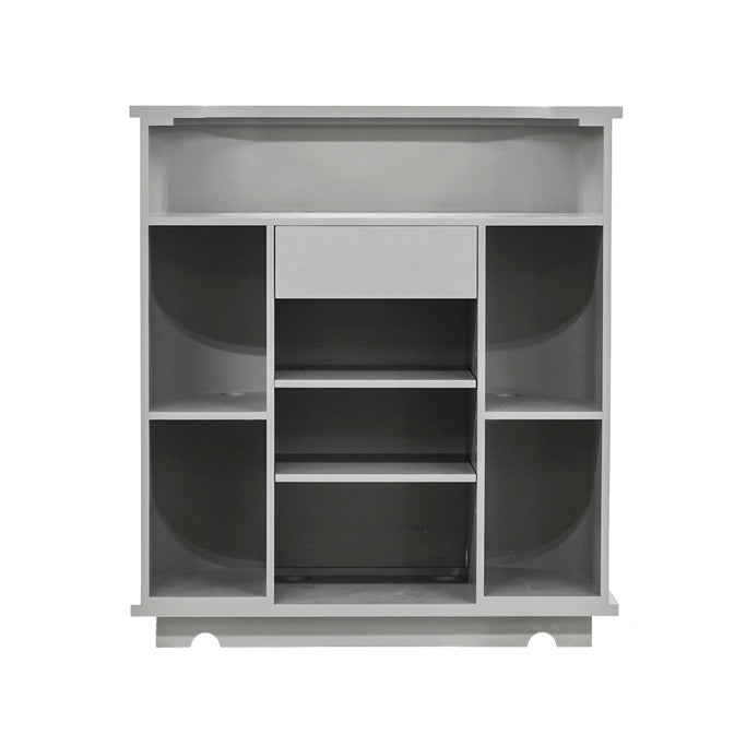 グレイッシュ色おしゃれなレジカウンター【カミラ 1000】裏面