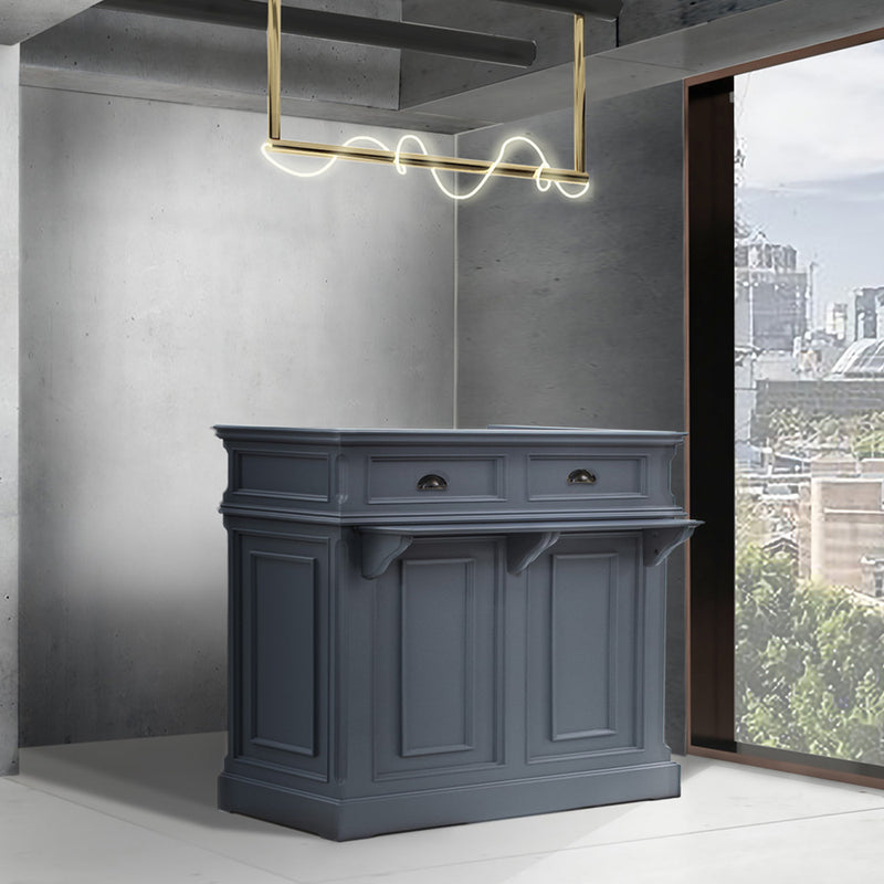 サロン受付にあるグレー色レジカウンター