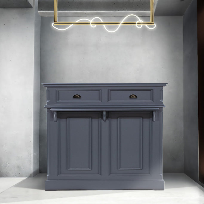 サロン受付にあるグレー色レジカウンター