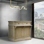 部屋にあるシャビーウッド色レジカウンター