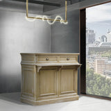 部屋にあるシャビーウッド色レジカウンター