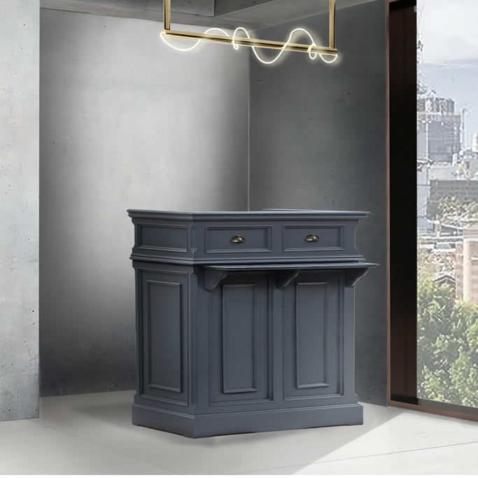 サロンにあるグレー色レジカウンター