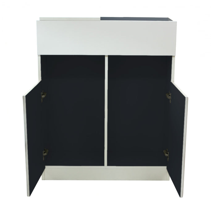 ホワイト色モールディングありシャンプーキャビネット【下台】