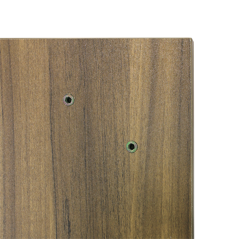 美容室 セット面になるブラウンカラーウォールシェルフ　ディテール