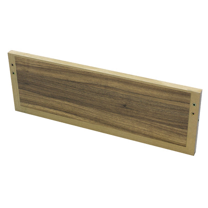 美容室 セット面になるブラウンカラーウォールシェルフ　横面