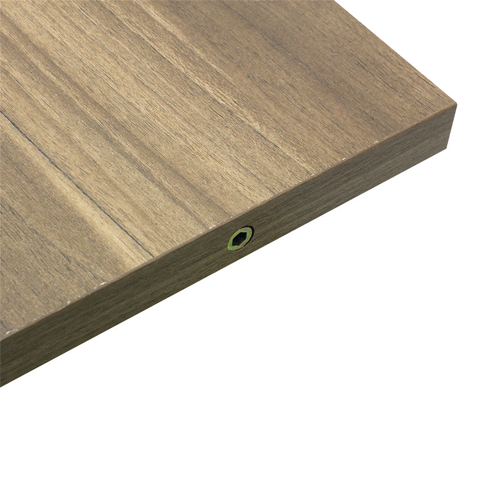 美容室 セット面になるブラウンカラーウォールシェルフ　ディテール