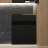 おしゃれな美容室にあるブラックカラーシャンプーキャビネット【下台】