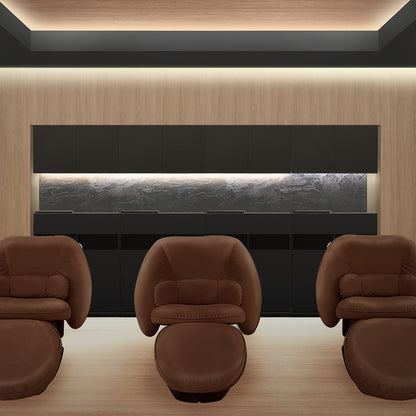 おしゃれな美容室にあるブラックのシャンプーキャビネットセット【上台のサイズ:450mm】