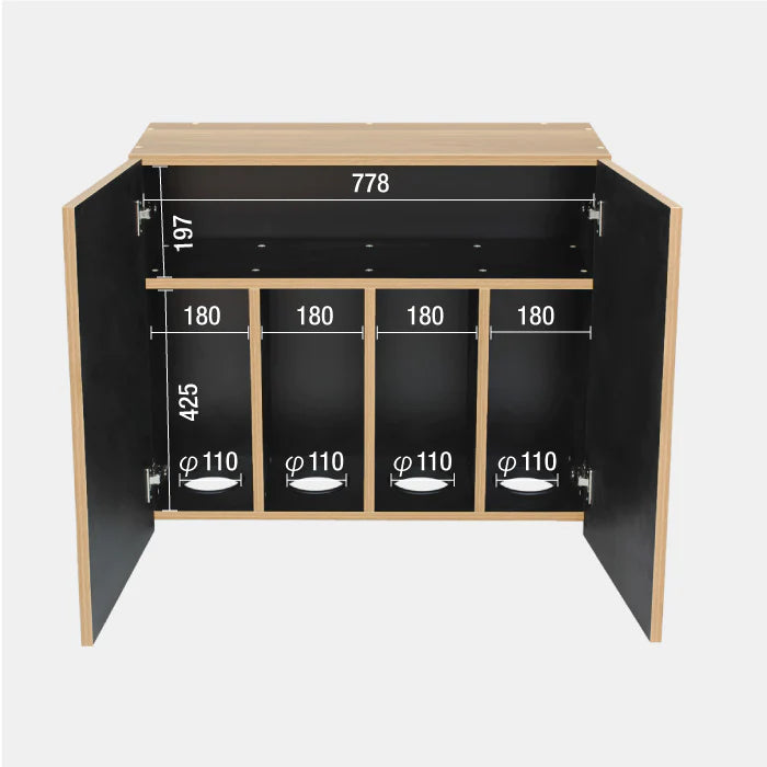 シャンプーキャビネット ダブルH690 NAW 上下セット