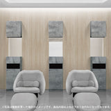 モルタル色シングル扉のシャンプーキャビネット【上下セット】