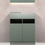 韓国風サロンにあるおしゃれなアッシュグリーンシャンプーキャビネット【下台】