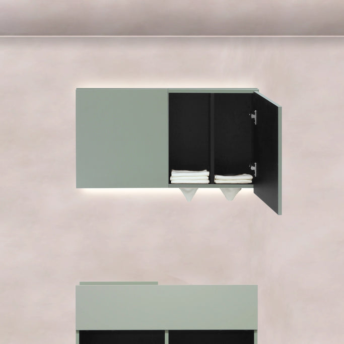 韓国風サロンにあるおしゃれなアッシュグリーンシャンプーキャビネット【上台】