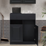 サロンにあるおしゃれなブラック色モールディングありシャンプーキャビネット【下台】