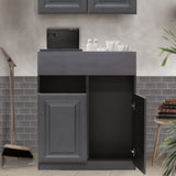 サロンにあるグレー色モールディングありシャンプーキャビネット【下台】