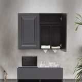 サロンにあるグレー色モールディングありシャンプーキャビネット【上台】