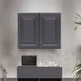 サロンにあるグレー色モールディングありシャンプーキャビネット【上台】