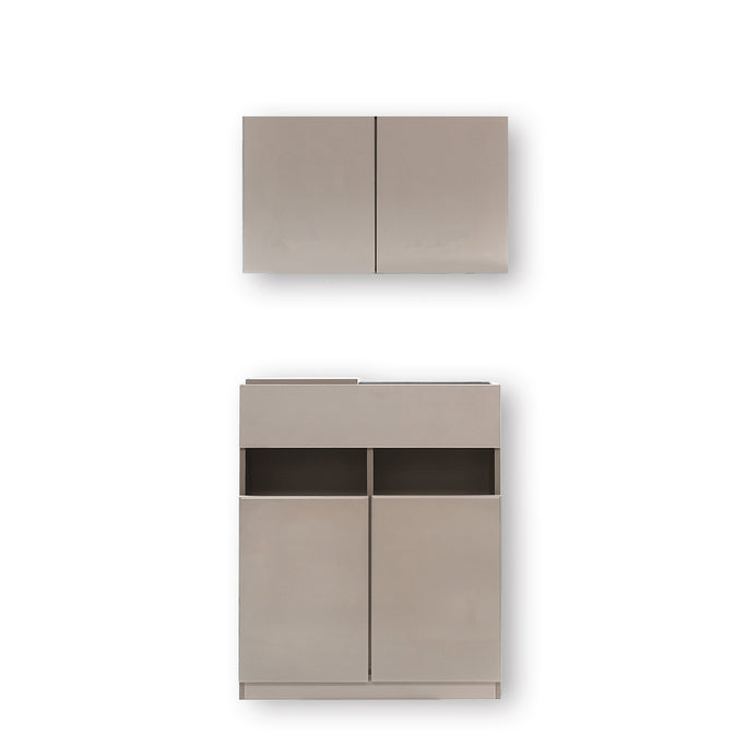 フラットシャンプー キャビネット 組立式【SET】450mm BGA