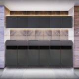 フラットシャンプー キャビネット 組立式【上下SET】扉2枚　高さ450　幅810　DGY