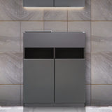 ダークグレー色フラットシャンプーキャビネット【下台】